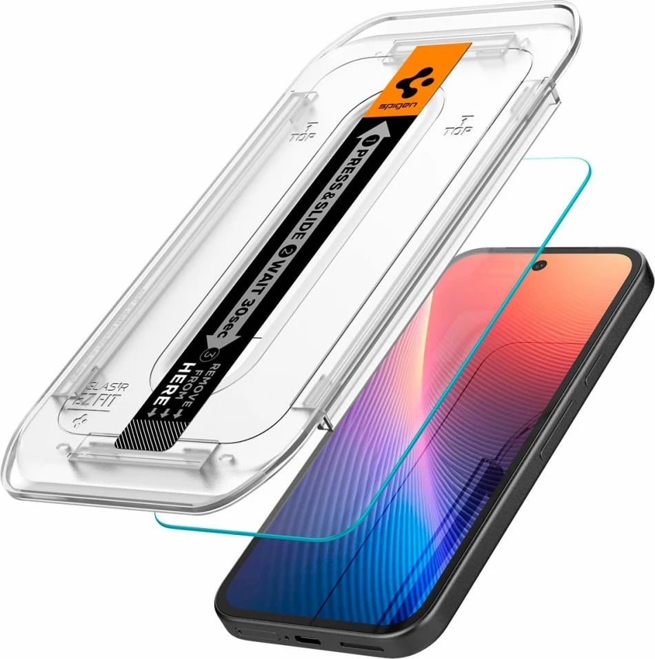 Mbrojtës ekrani Spigen Glas.TR EZ Fit për Google Pixel 9A, 2 copë, Transparent