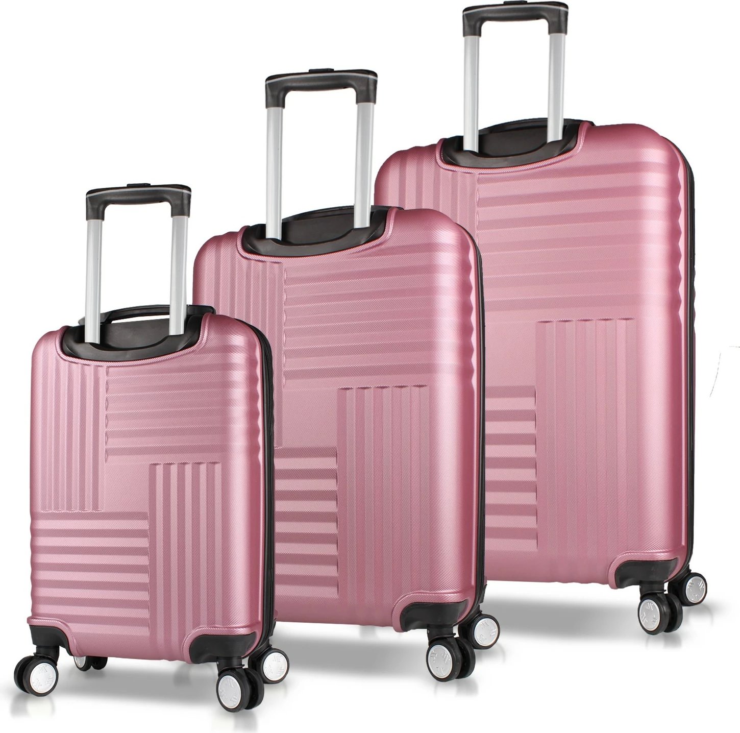 Set valixhesh (3 copë), Zoozie Bags, 8111, ngjyrë rozë e artë