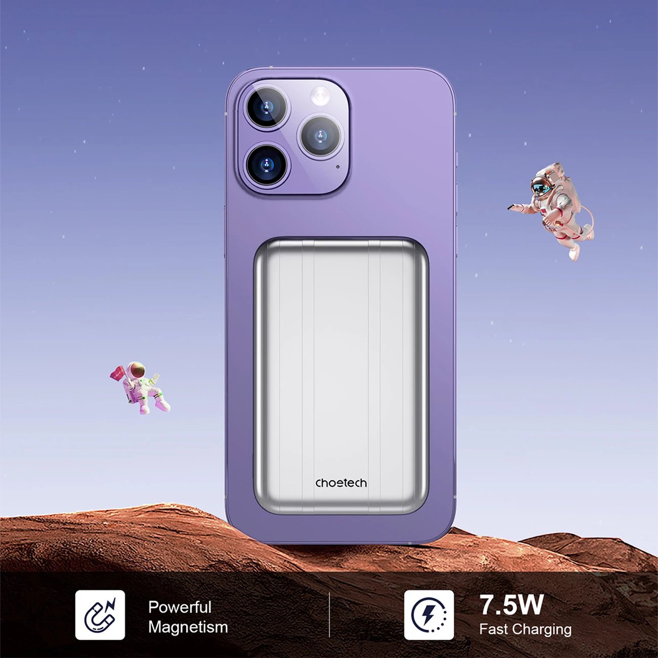 Powerbank Choetech B655 mini, 5000mAh, MagSafe, argjendtë