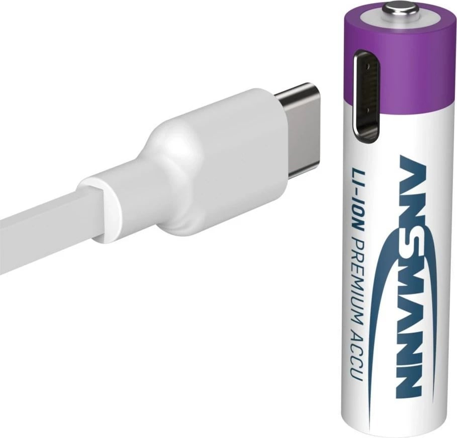 Bateri të rikarikueshme AAA ANSMANN 1311-0028, 500 mAh, Li-Ion, 1.5V, 4 copë, Bardhë