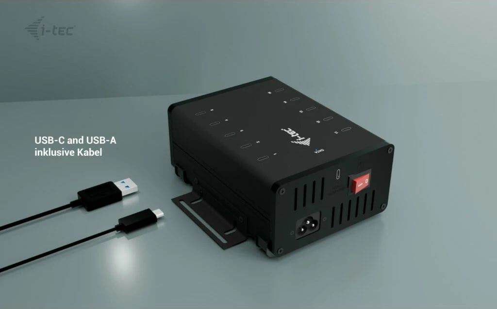 HUB USB-C I-Tec, 10 porta, 15W për portë, Plug & Play, i zi