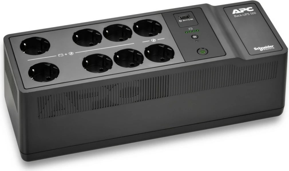 UPS APC BE500G2-GR, 500VA/300W, 8 dalje Schuko, USB, e zezë