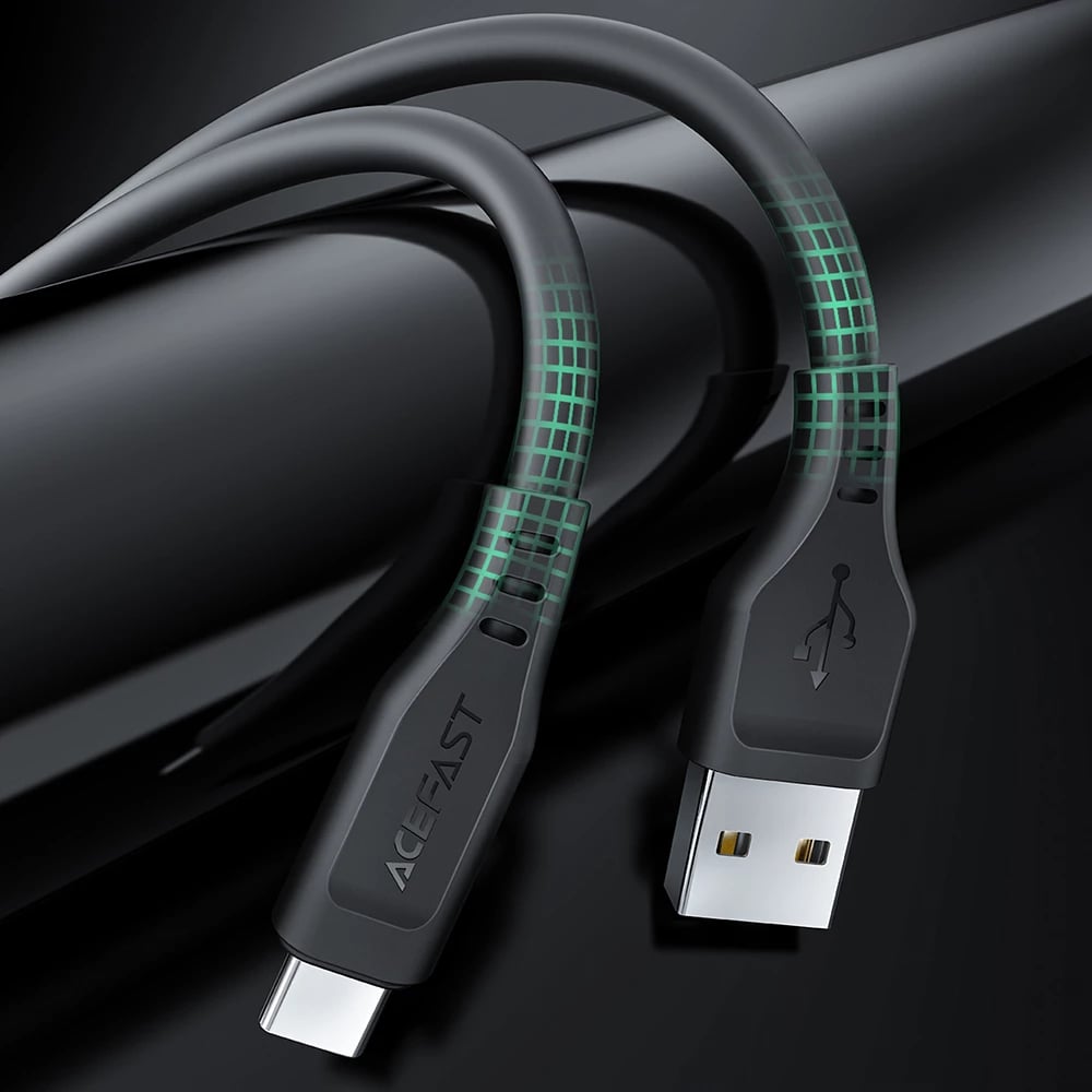 Kabllo USB Acefast C3-04, 1.2m, 3A, e zezë