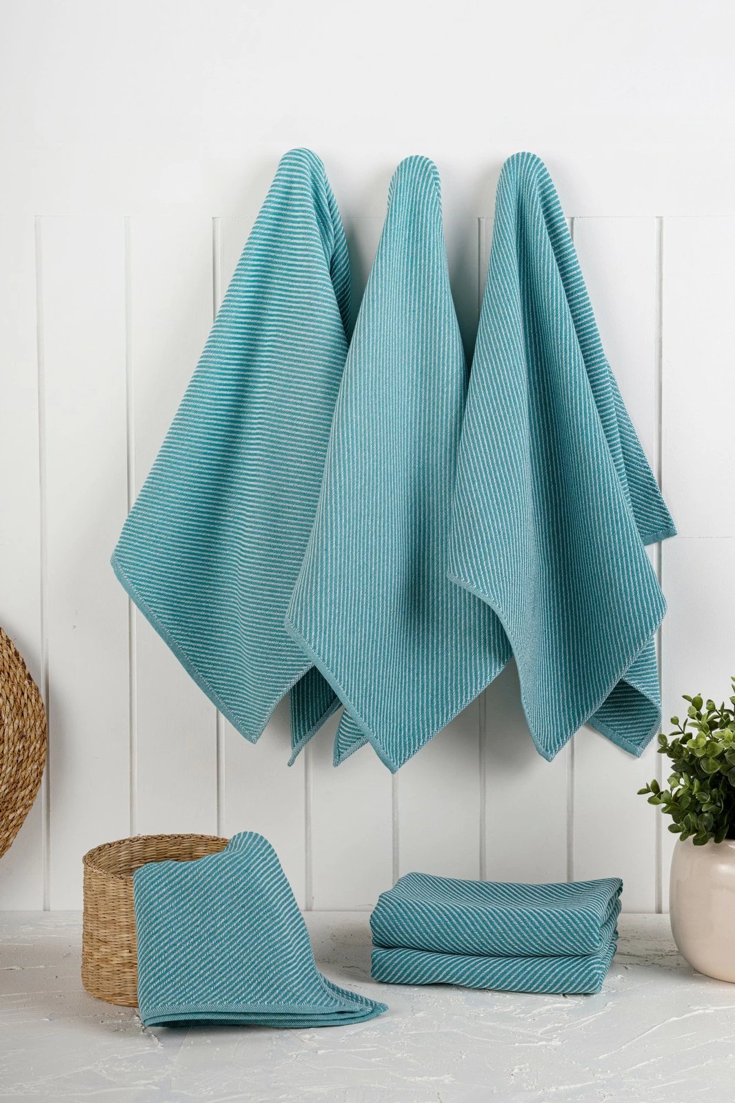 Set peshqirësh kuzhine (6 copë), Hermia Eloise, ngjyrë petrol