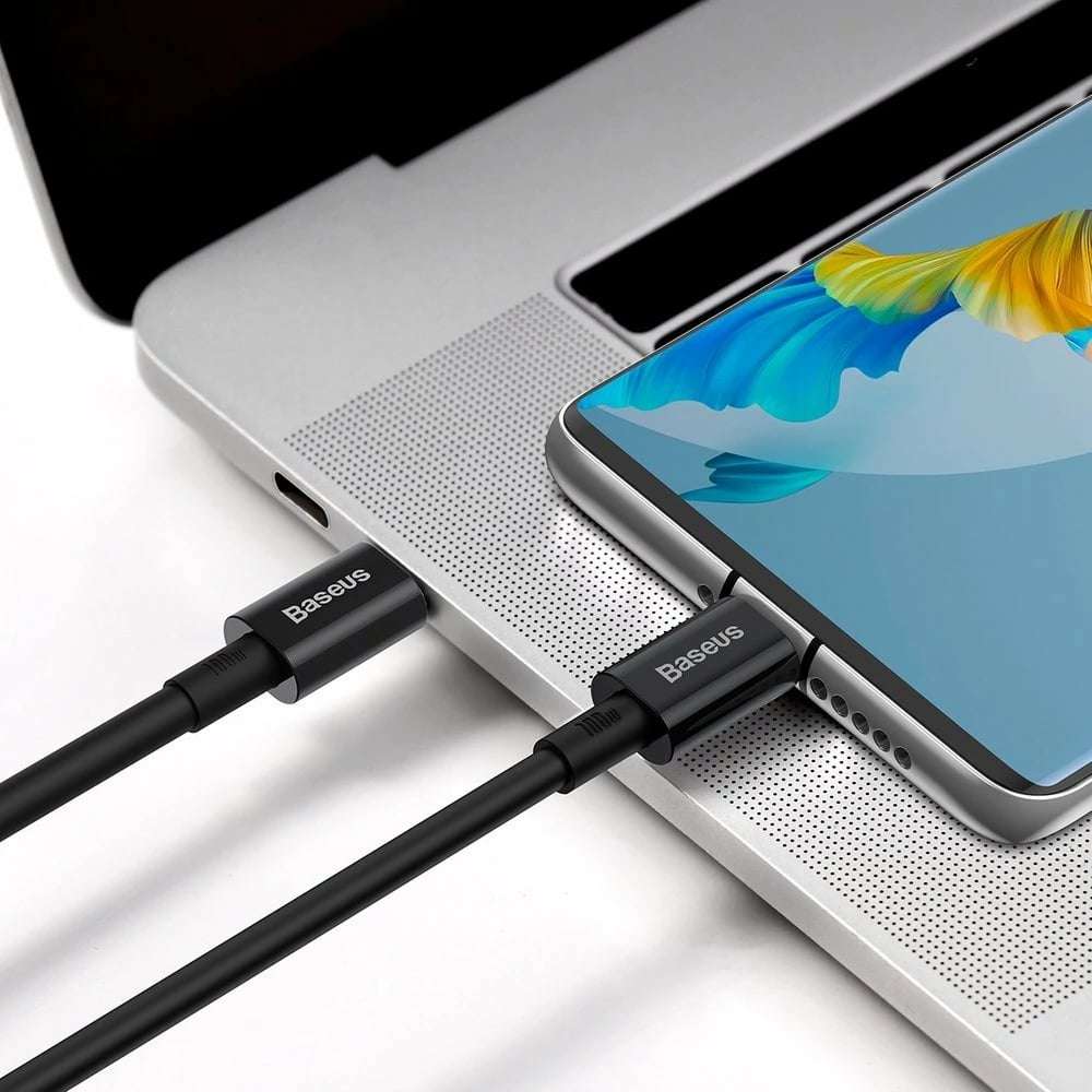 Kabllo USB-C në USB-C Baseus CATYS-B01, 1m, 100W, 5A, e zezë