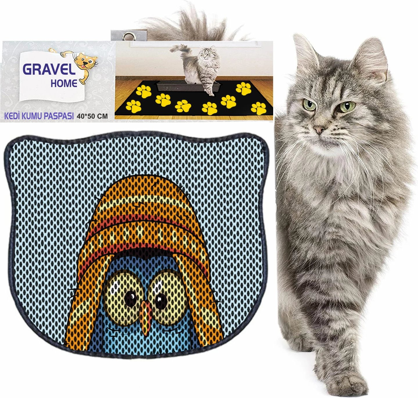 Tapet për rërë mace, shumëngjyrësh, Paws & Whiskers, Kdkafa0080, 40x50cm