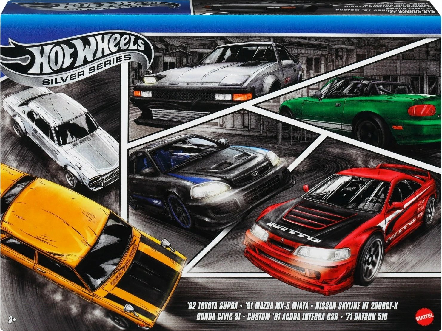 Set vetura lodër Hot Wheels Streets of Japan JBY77, 1:64, shumëngjyrëshe, 6 copë