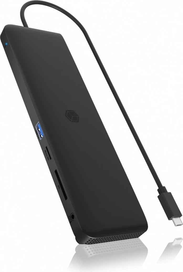Kasë docking IcyBox IB-DK2116-C, 12 porte, USB Type-C, HDMI, DP, LAN, SD, E zezë