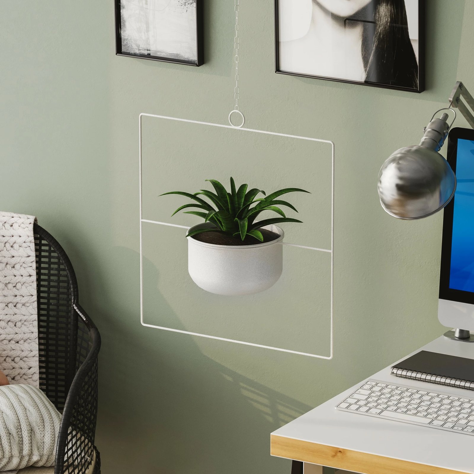 Vazo dekorative varëse, dizajn Aberto, ngjyrë e bardhë