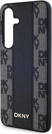 Mbështjellës DKNY Leather Checkered Mono Pattern MagSafe për Samsung Galaxy S24, i zi