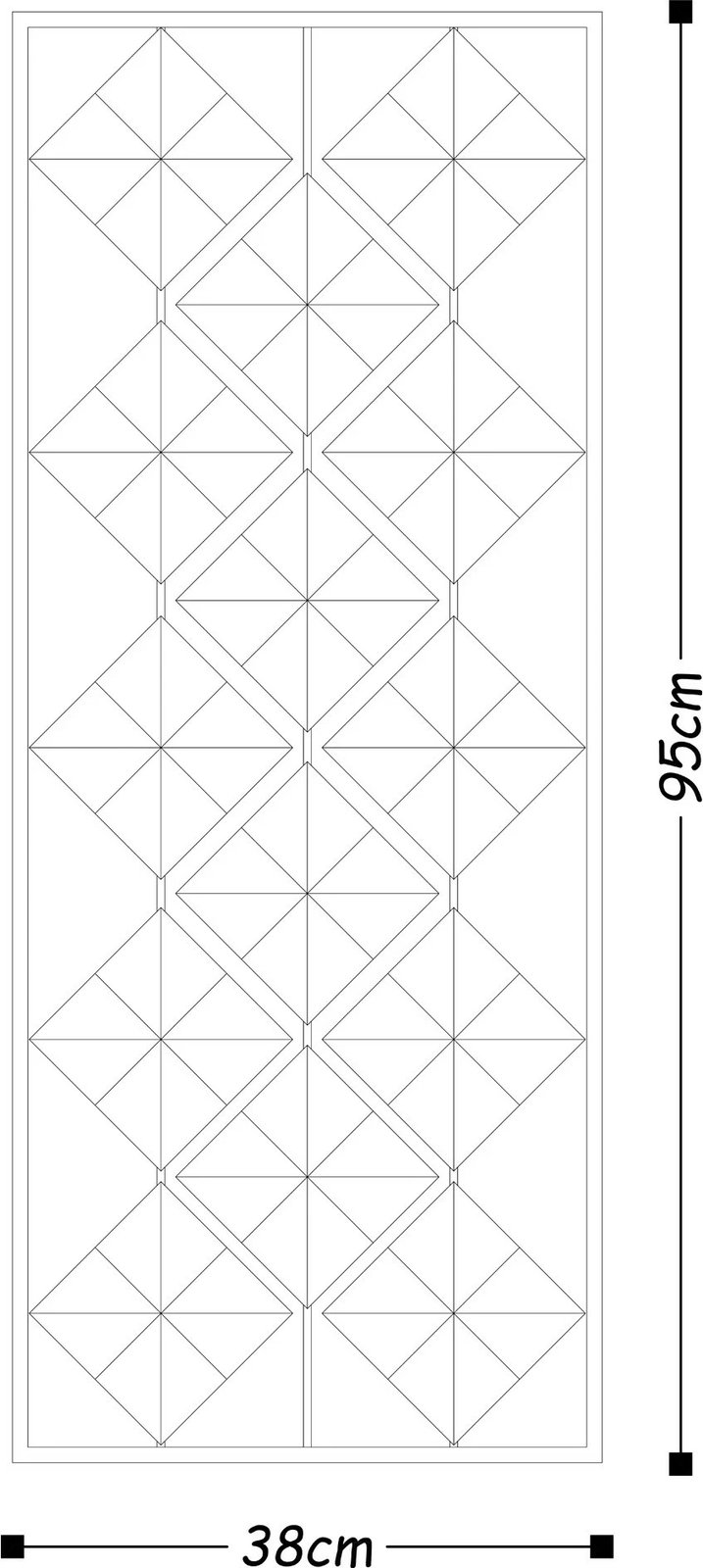 Aksesor dekorativ metalik për mur, Wallity Tesoro, shumëngjyrësh, 38x95cm