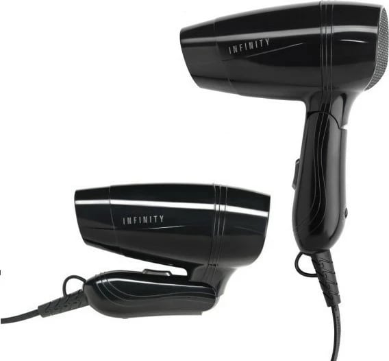 Hekur flokësh Melissa 16640143, 1200W, dorezë palosëse, e zezë