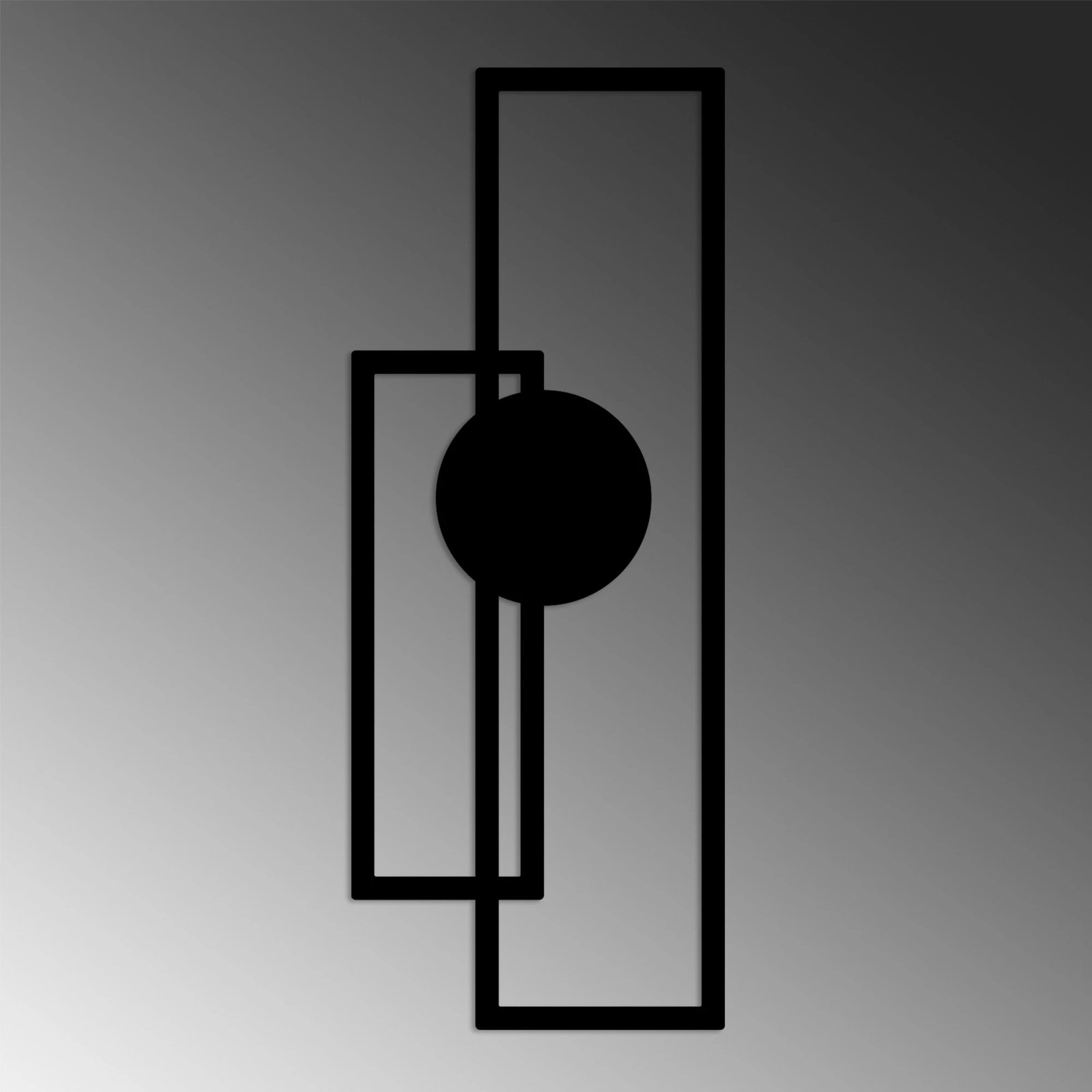 Aksesor dekorativ metalik për mur, Wallity Astratto-1, ngjyrë e zezë, 32x85cm