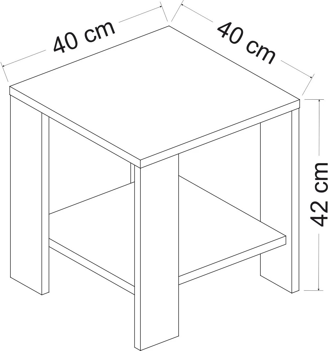 Tavolinë anësore Skye Decor, midi yan, e bardhë