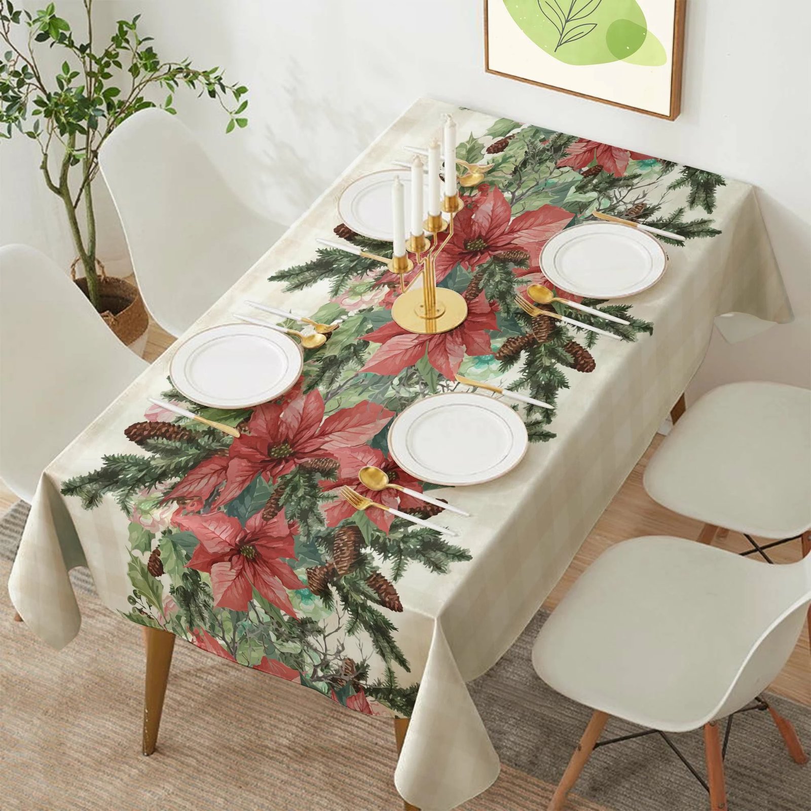 Mbulesë tavoline Hermia Concept, shumëngjyrëshe, HM-Tblnwy26-9, 140x140cm