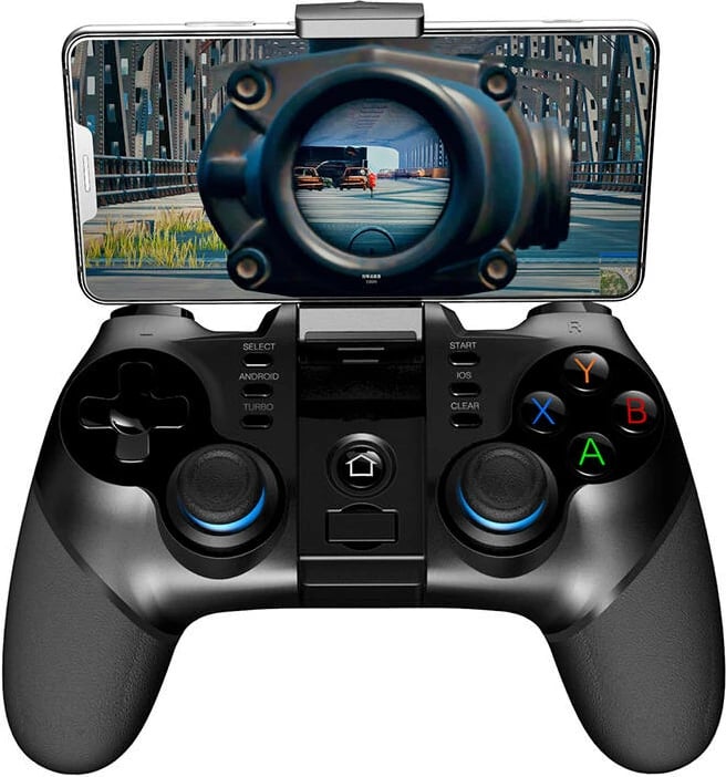 Gamepad wireless iPega PG-9156, Bluetooth 5.0, me mbajtëse telefoni, i zi