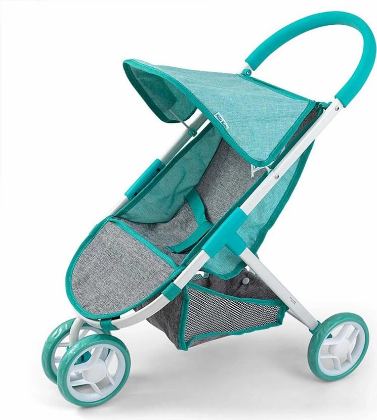 Karrocë për kukulla, Milly Mally, Susie Prestige, 3 rrota, për kukulla deri 50 cm, lartësi doreze 63 cm, mint/turquoise