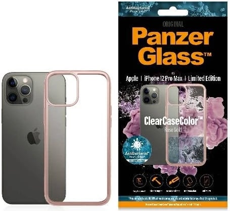 Mbështjellës PanzerGlass ClearCase për iPhone 12 Pro Max, transparent dhe rozë