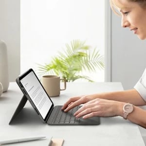 Tastierë me mbështjellës Logitech Slim Folio për iPad Air 10.9"/iPad Pro 11", Bluetooth, Oxford Grey
