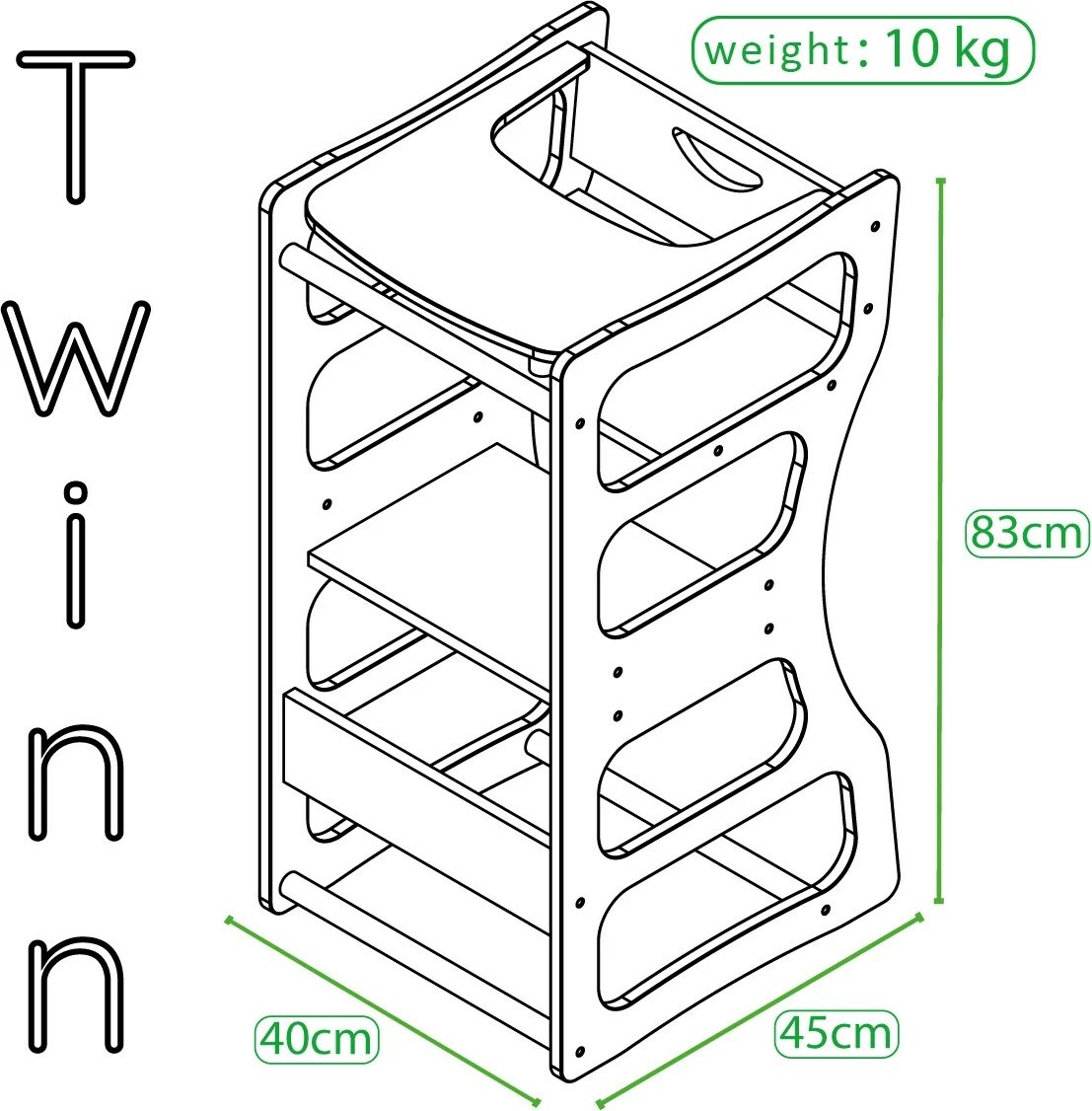 Kullë edukative Skye Decor, natyrale, Twinn