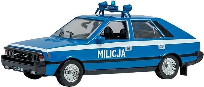 Makine lodër Daffi PRL Polonez Milicja, 1:43, metal/plastik, blu/bardhë