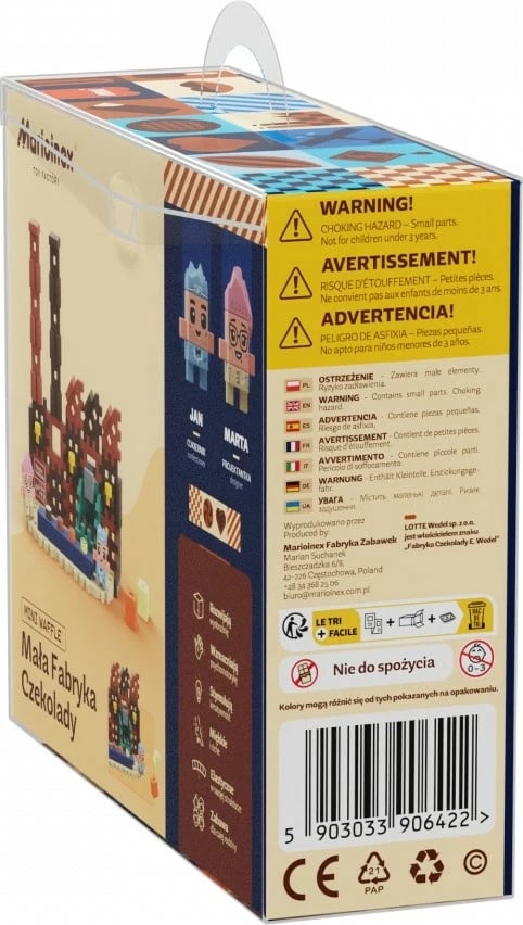 Set lodrash ndërtimi Marioinex Mini Waffle, 100 elemente, Fabrika e Çokollatës, shumëngjyrëshe