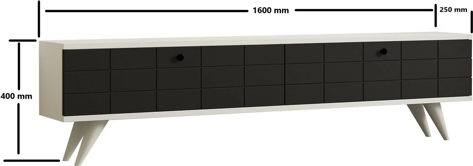 Komodë TV Hanah Home, ngjyrë alberi-antracit, e bardhë