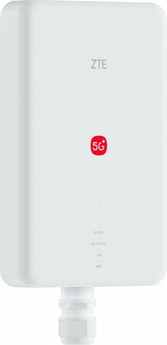 Router ZTE G5 Max Pro 5G-A Wi-Fi 7 3.6 Gb/s 4x4 MIMO IP65 13 dBi 6 antena i bardhë