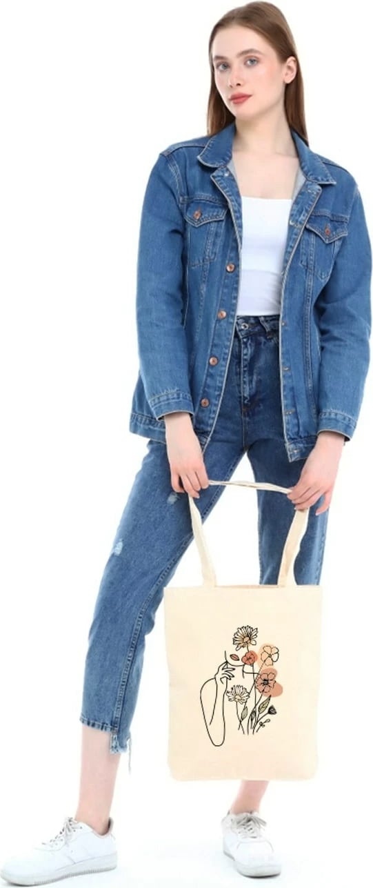 Çantë tote Zoozie Bags, krem, 1113
