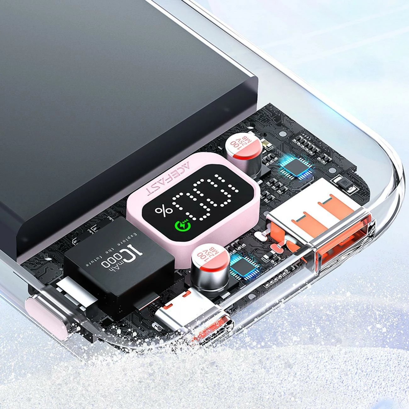 Powerbank Acefast M1 Sparkling Series 10000mAh, 30W, i gjelbër
