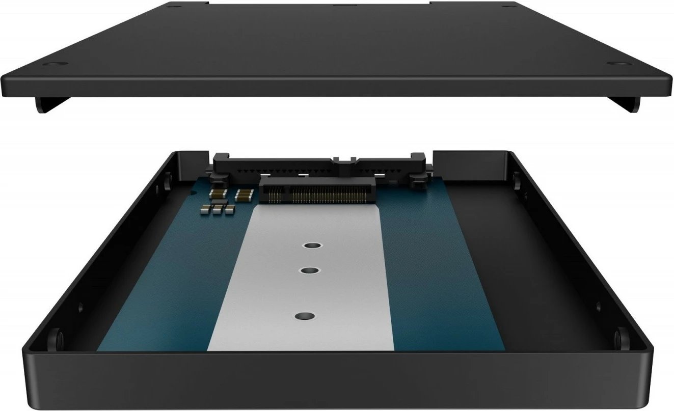 Adapter IcyBox IB-M2S253 për SSD M.2 në 2.5 inç, 7mm, i zi