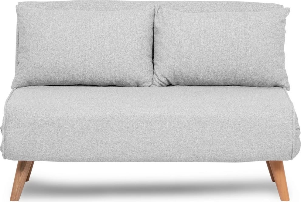 Divan-krevat dy ulëse, stof teddy, ngjyrë gri, Folde 2-Seater