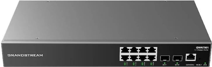 Switch Grandstream GWN 7801, 8GE 2SFP, i menaxhueshëm, i zi