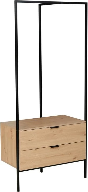 Rrjetë organizimi rrobash LANDMEGA Nextdeco me dy sirtarë, H190x85x45cm, ngjyrë lisi