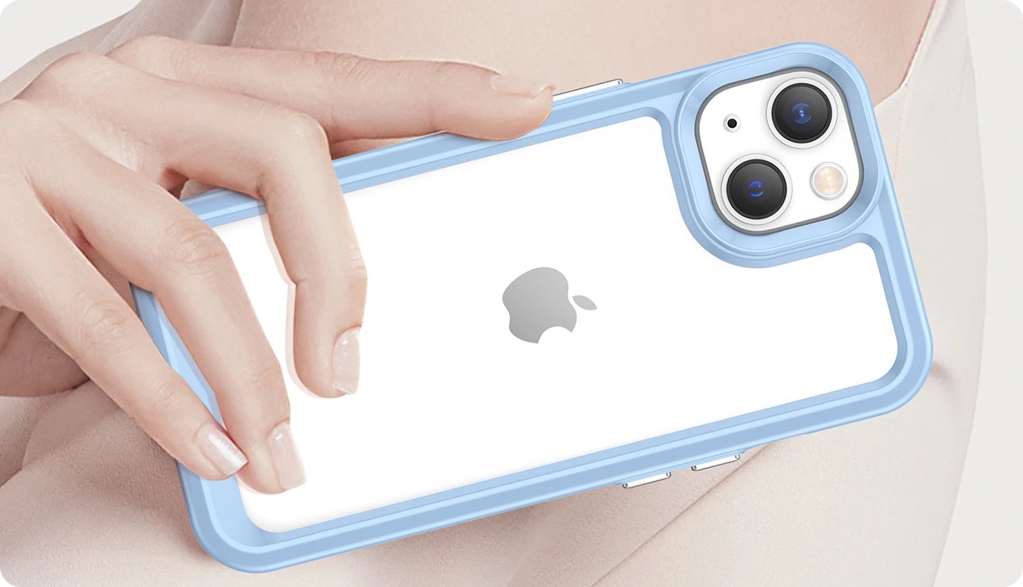Mbështjellës Hurtel Outer Space Case për iPhone 14 Plus, hard cover me kornizë xheli, Blu