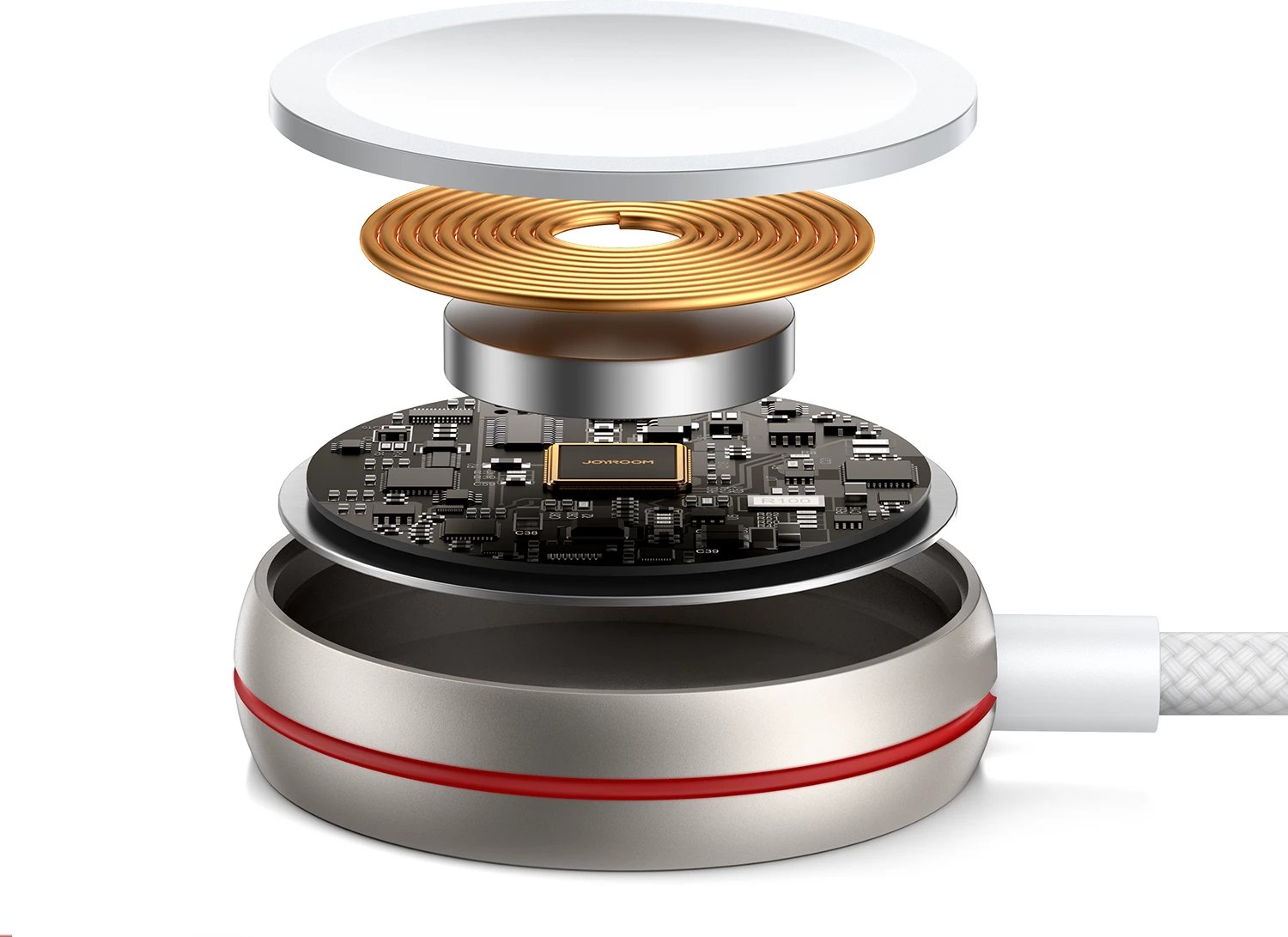 Karikues wireless për Apple Watch Joyroom S-IW011, 1.2m, USB-C, Bardhë