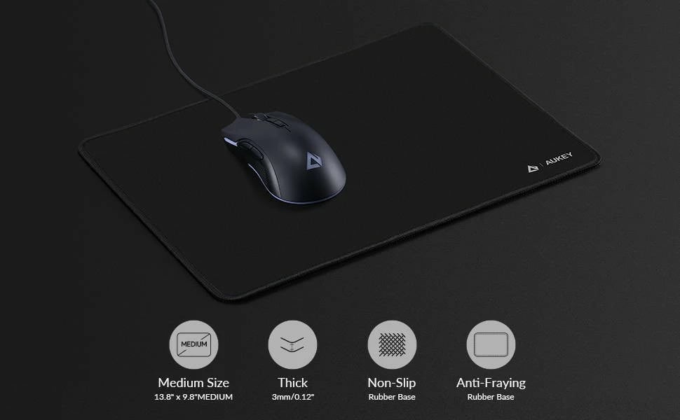 Mauspad AUKEY KM-P1, gaming, 350x250x3mm, i zi
