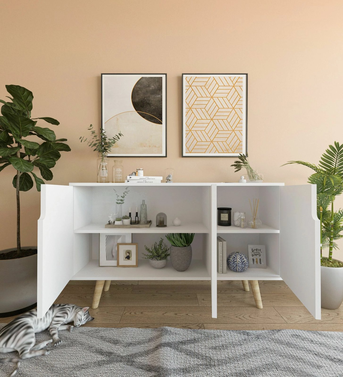 Konsol Skye Decor, Verona 120, e bardhë