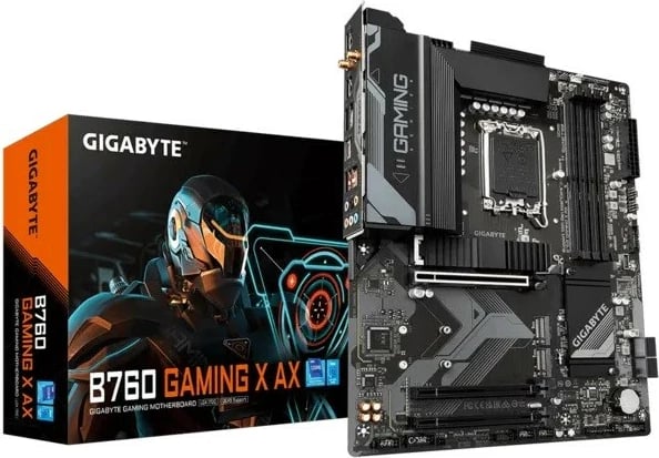Pllakë amë Gigabyte B760 GAMING X AX, ATX, Socket LGA1700, DDR5, Wi-Fi 6E, E zezë