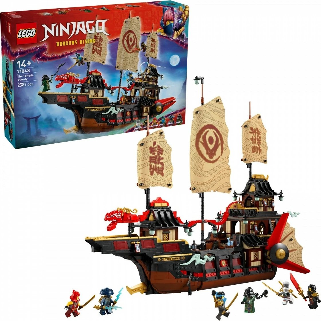 Set ndërtimi LEGO Ninjago Pearl of the Temple 71848, 2387 pjesë, për fëmijë 14+