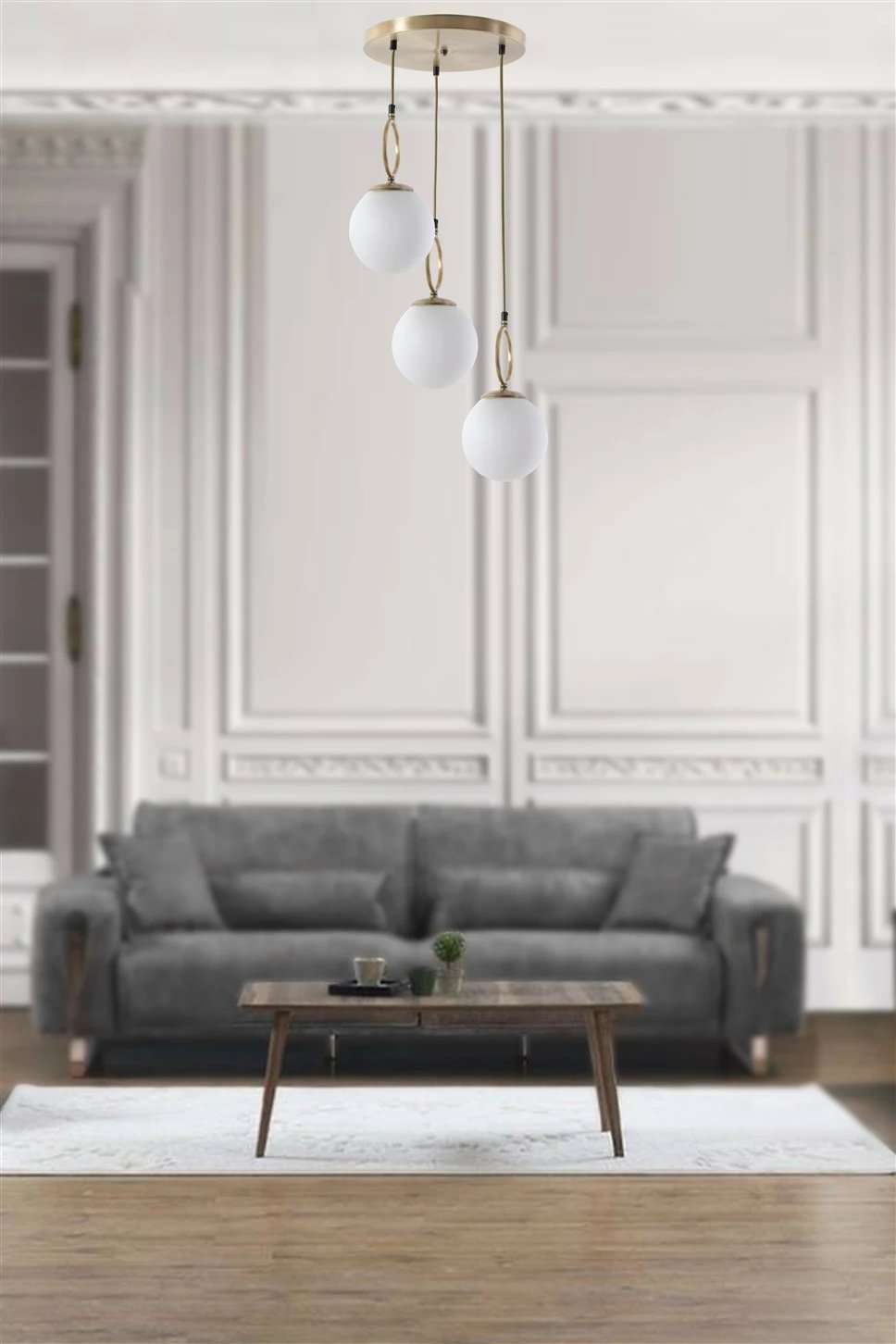 Llambë tavani Opviq Morino, 3 gota të bardha, varëse