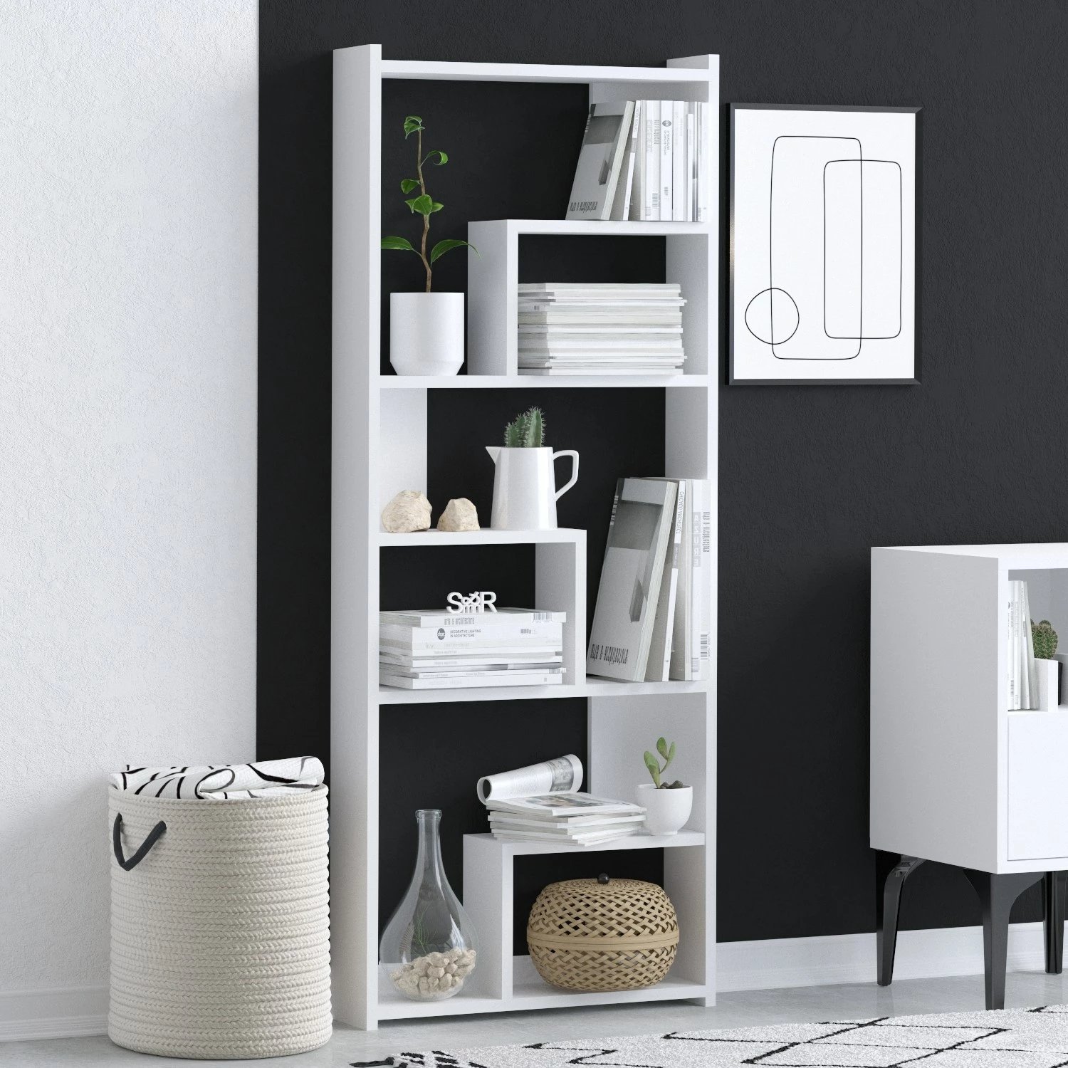 Raft librash Hanah Home, Prins, ngjyrë e bardhë