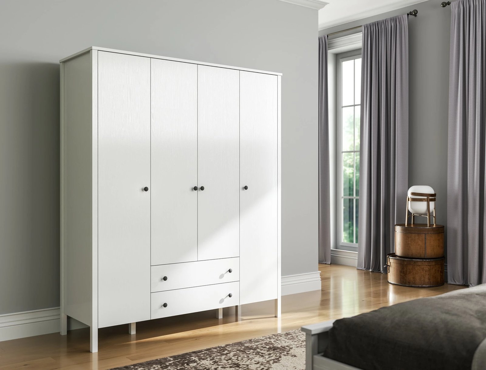 Dollap Hanah Home, FRN-20013, ngjyrë druri dhe e bardhë