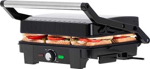 Grill elektrik, Adler, AD 3051, 180° tavoline, 29x24 cm, 2800W, pllaka jo-ngjitëse, i zi