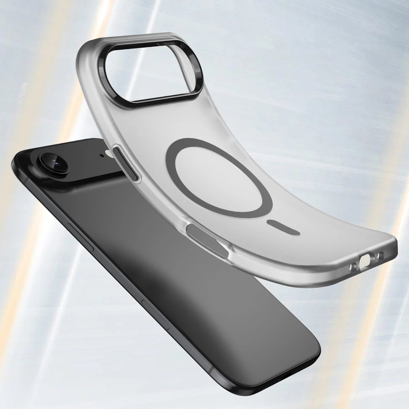 Mbështjellës Hurtel për iPhone 17 Air, MagSafe, TPU/PC, i zi (matte)