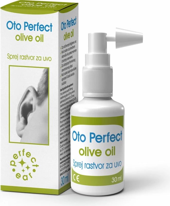 Oto Perfect Olive Oil - sprej për vesh- Pastron dhe mbron veshët nga bllokimet dhe infeksionet.