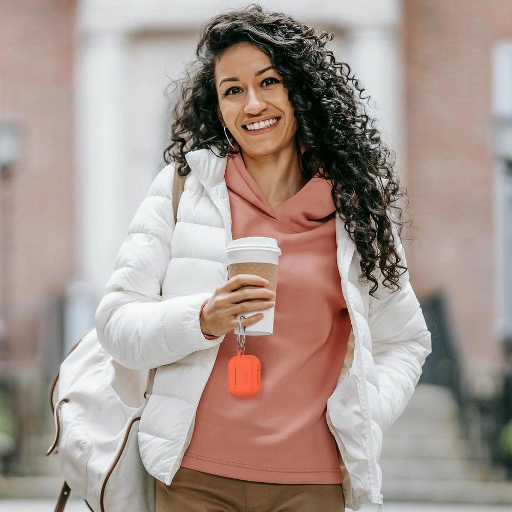 Mbështjellës Tech-Protect Silicone Hook për AirPods Pro / Pro 2, Portokalli