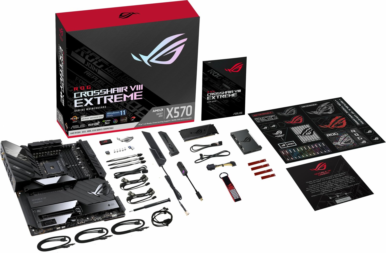 Pllakë amë ASUS ROG Crosshair VIII Extreme, AMD, Socket AM4, 128 GB, E zezë