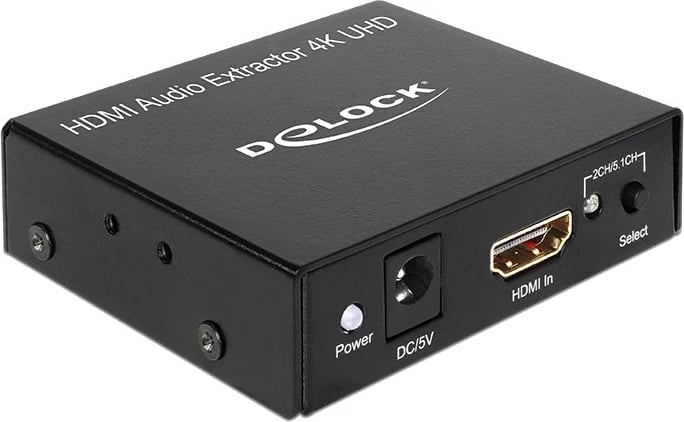 AV receiver DeLOCK 62692, 4K 3840x2160, HDCP, metal, e zezë
