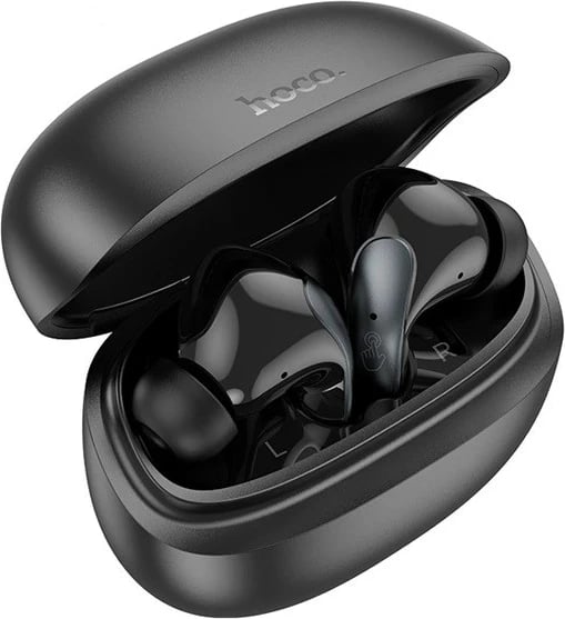 Kufje wireless HOCO EQ5, in-ear, Bluetooth 5.3, me kuti karikimi, e zezë
